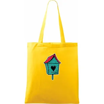 Barevná budka pro ptáky - Taška bavlněná - 42 x 38 cm ( Žlutá )