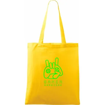 Hardcore gamer - ruka - zelená - Taška bavlněná - 42 x 38 cm ( Žlutá )