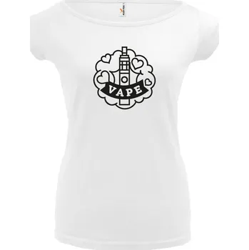 Dámské tričko VAPE (bílé, černý potisk) dámské velikost M (Dámské tričko s potiskem)