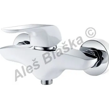 Vodovodní baterie ZUCCHETTI BELAGGIO - Itálie | BOSTON BO4045 bílá/chrom páková nástěnná sprchová vodovodní baterie - BÍLÁ/CHROM BO4045