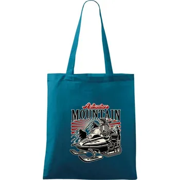 Sněžný skútr kostra - Taška bavlněná - 42 x 38 cm ( Petrolejová )