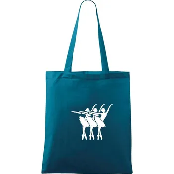 Tři baletky - Taška bavlněná - 42 x 38 cm ( Petrolejová )