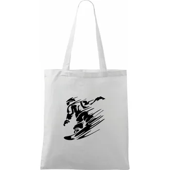 Rychlý snowboardista - Taška bavlněná - 42 x 38 cm ( Bílá )