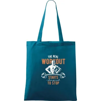 Nákupní taška The real workout - Taška bavlněná - 42 x 38 cm ( Petrolejová )