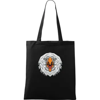 Nákupní taška Hlava rozzlobeného orla - Taška bavlněná - 42 x 38 cm ( Černá )