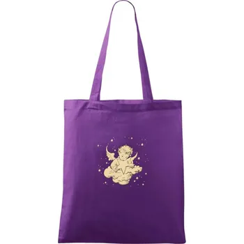 Andílek s hvězdou - Taška bavlněná - 42 x 38 cm ( Fialová )