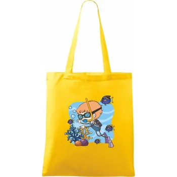 Potápka kluk - Taška bavlněná - 42 x 38 cm ( Žlutá )