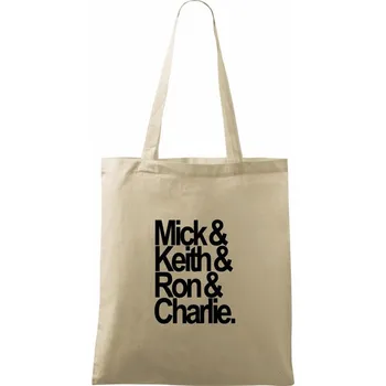 Nákupní taška Mick Keith Ron Charlie - Taška bavlněná - 42 x 38 cm ( Naturální )