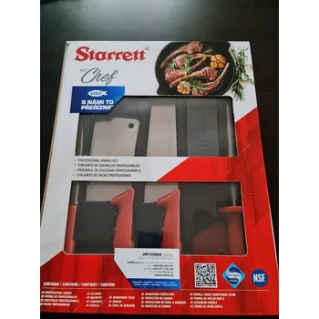 Kuchyňský nůž STARRETT BKK-6R1 - značková sada kvalitních nožů pro kuchaře - CHEF SET - červená