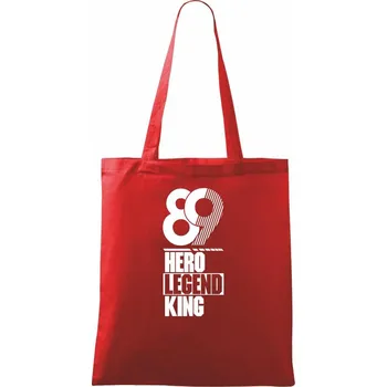 Hero, Legend, King x Queen 1989 - Taška bavlněná - 42 x 38 cm ( Červená )