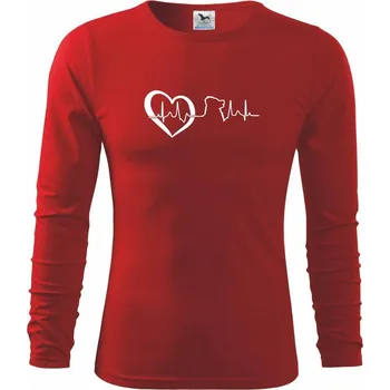 Chlapecké tričko Bernský salašnický pes EKG - Triko dětské Long Sleeve - 122 cm/6 let ( Červená )