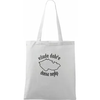 Všude dobře doma nejlíp - Taška bavlněná - 42 x 38 cm ( Bílá )