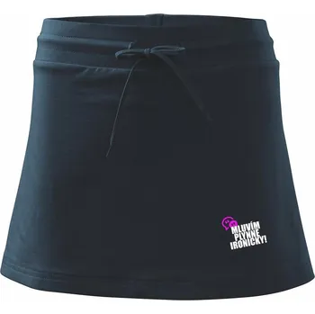 Dámská sukně Mluvím plynně ironicky - Sportovní sukně - two in one - XL ( Námořní modrá (velmi tmavá - téměř černá) )
