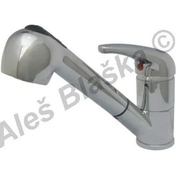 Vodovodní baterie TOP 1250 vodovodní baterie páková stojánková dřezová s výsuvnou sprchou (vytahovací sprškou) - CHROM TOP1250