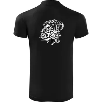 Pánská košile Ride or Die moto - Polokošile Victory sportovní (dresovina) - S ( Černá )