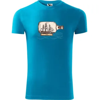 Pánské tričko Stavitel lodí - Viper FIT - Pánské zůžené tričko - M ( Světlý tyrkys )