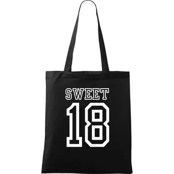 Nákupní taška Sweet 18 - Taška bavlněná - 42 x 38 cm ( Černá )