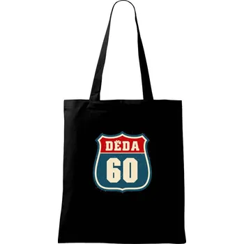 Nákupní taška Děda 60 - Taška bavlněná - 42 x 38 cm ( Černá )