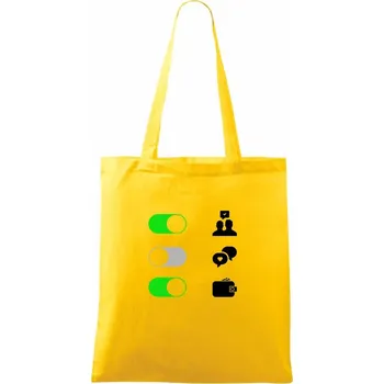 Životní hodnoty - zapnout vypnout - Taška bavlněná - 42 x 38 cm ( Žlutá )