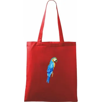 Nákupní taška Ara modrá kreslená - Taška bavlněná - 42 x 38 cm ( Červená )