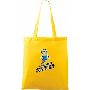V práci nejsem nejostřejší pastelka - Taška bavlněná - 42 x 38 cm ( Žlutá )