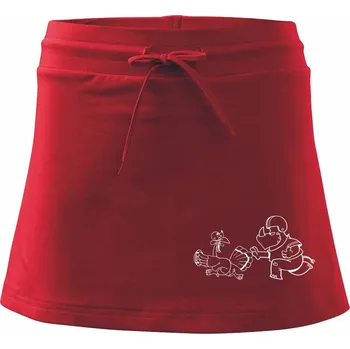 Dámská sukně Zvířecí fotbal - Sportovní sukně - two in one - L ( Červená )