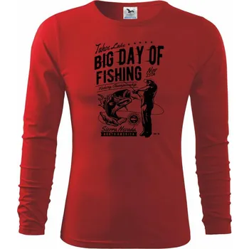 Chlapecké tričko Big Day of Fishing - Triko dětské Long Sleeve - 158 cm/12 let ( Červená )