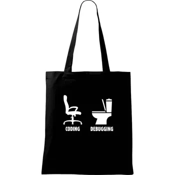 Nákupní taška Coding debugging - Taška bavlněná - 42 x 38 cm ( Černá )