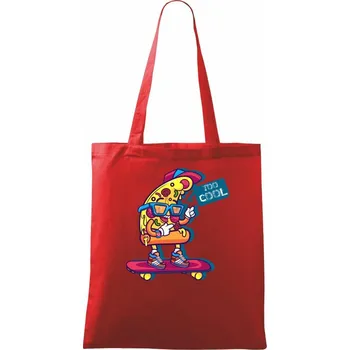 Nákupní taška Pizza slice with skateboard - Taška bavlněná - 42 x 38 cm ( Červená )