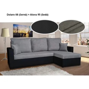 Šatní skříň ImportWorld Rozkládací rohová sedací souprava Parys, Dolaro 08 - Alova 95 (barva potahu), pravá