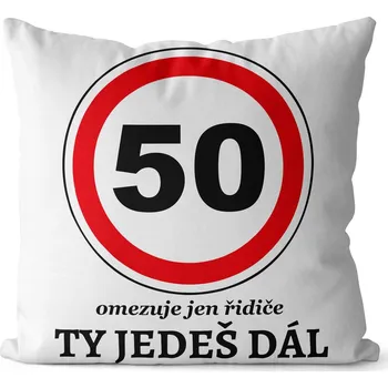 Dekorativní polštářek Polštář 40 x 40 cm - 50 - Ty jedeš dál