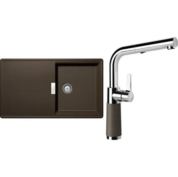 Granitový dřez Set Schock S13-7 (dřez Tia D-100 Bronze + baterie SC-540.120 Bronze)