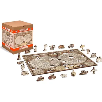 Puzzle Wooden City Antická mapa světa 2v1 300 dílků