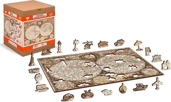 Puzzle Wooden City Antická mapa světa 2v1 300 dílků