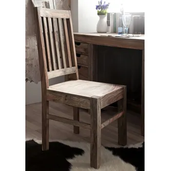 GREY WOOD Jídelní židle dřevěná - mřížované opěradlo, palisandr