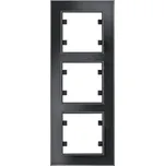 Trojrámeček svislý lumina passion černé sklo Hager WL9131