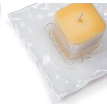 Svícen Skleněná miska POLAR zvlněná 03 s vonnou svíčkou – spirály