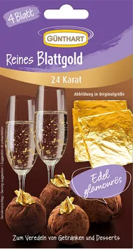 Jedlá dekorace na dort Günthart Jedlé zlato 24 karátů