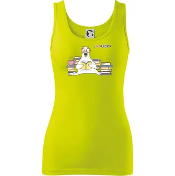 Dámské oblečení I love reading medvěd - Dámské tílko - M ( Limetková )