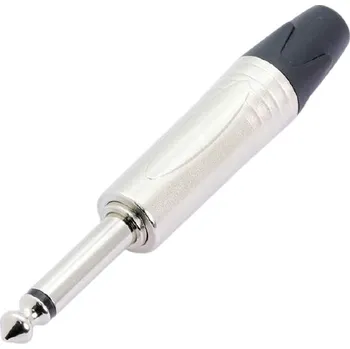 Elektrický konektor Audio konektor jack 6.3mm TC200 mono vidlice samec postříbřený černý