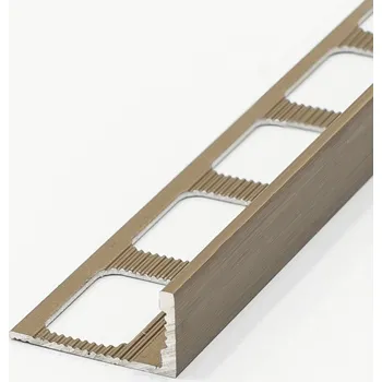Stavební profil Lišta Havos profil L 12,5 mm 2,5 m hliník champagne kartáčovaný (Ukončovací lišta L schodová masiv)