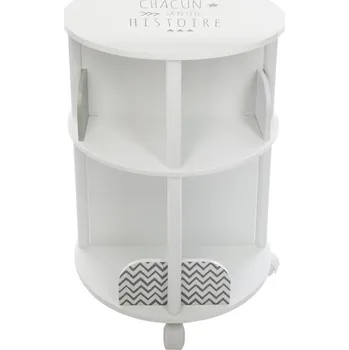 police Atmosphera for kids Dřevěná kulatá police na knížky do dětského pokoje v bílé barvě, 59x40x40 cm