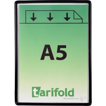 Rámeček s kapsou Tarifold, A5, otevřený shora, černý, 5 ks