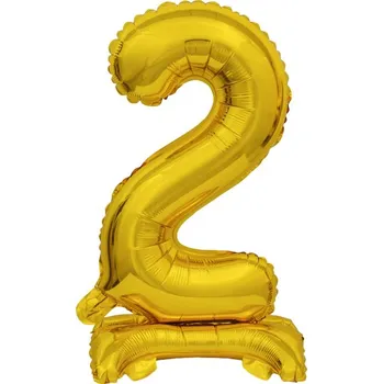Balónek foliový narozeniny číslo 2 zlatý 38 cm Amscan 9910070
