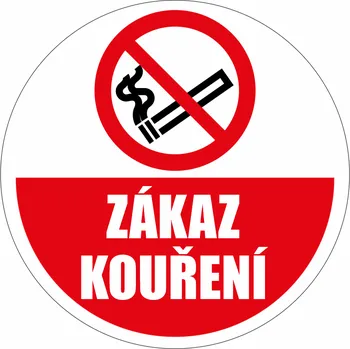 Podlahová značka PVC - ZÁKAZ KOUŘENÍ+text podlahové samolepky 200 mm