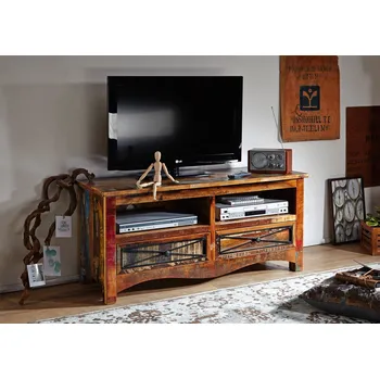 Televizní stolek OLDTIME TV stolek 121x56 cm, staré dřevo