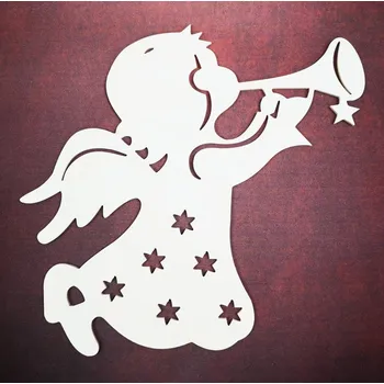 Vánoční dekorace Ozdoba velká - Anděl s trumpetou 250mm