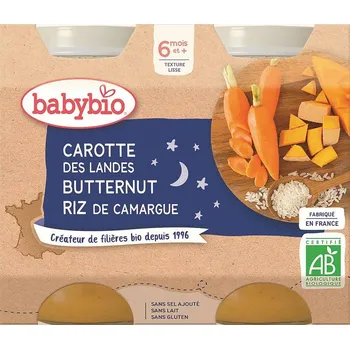 BABYBIO Večerní menu Mrkev s dýní a rýží 2x200&nbsp;g
