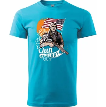 Pánská móda Gun Glory Gut - Klasické pánské triko vyšší gramáže - S ( Světlý tyrkys )