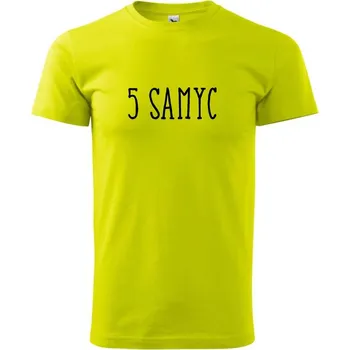 Pánské tričko 5 samyc - Klasické pánské triko vyšší gramáže - 2XL ( Limetková )
